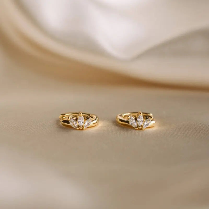 Triple Marquise Moissanite Earrings
