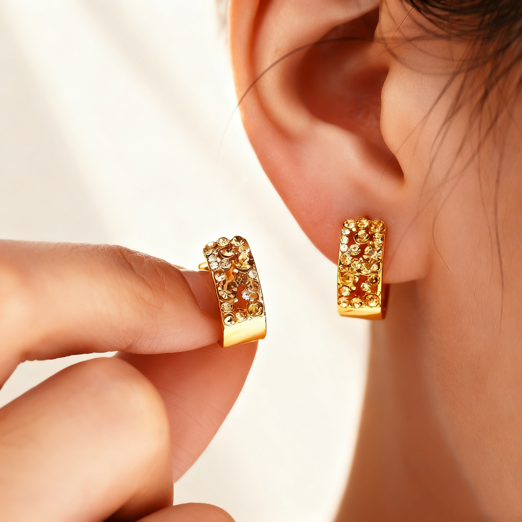 Brown Diamond Pavé Earrings