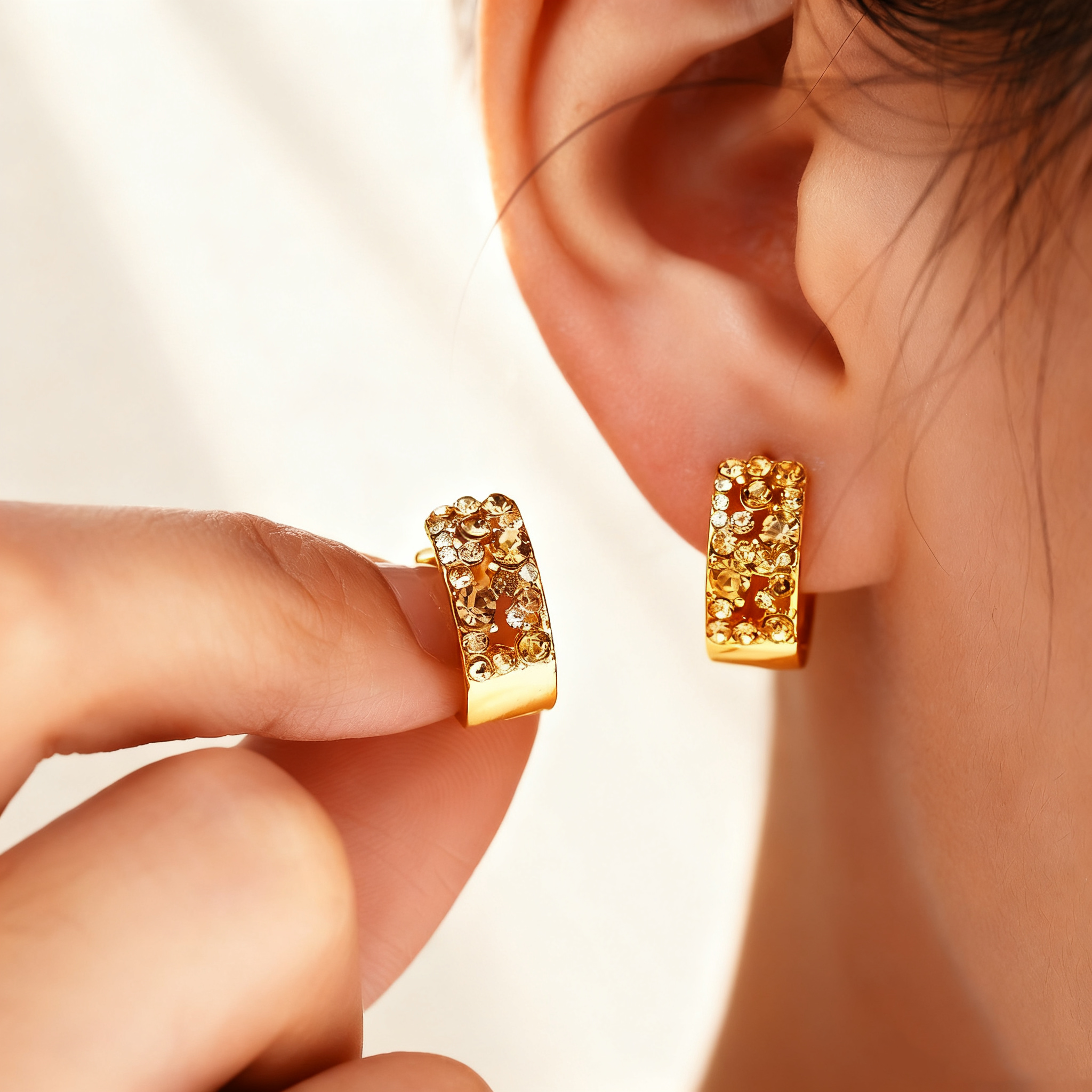 Brown Diamond Pavé Earrings
