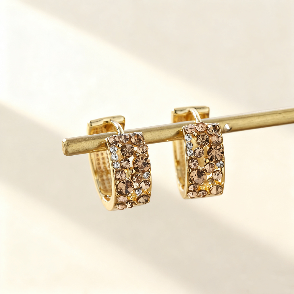 Brown Diamond Pavé Earrings