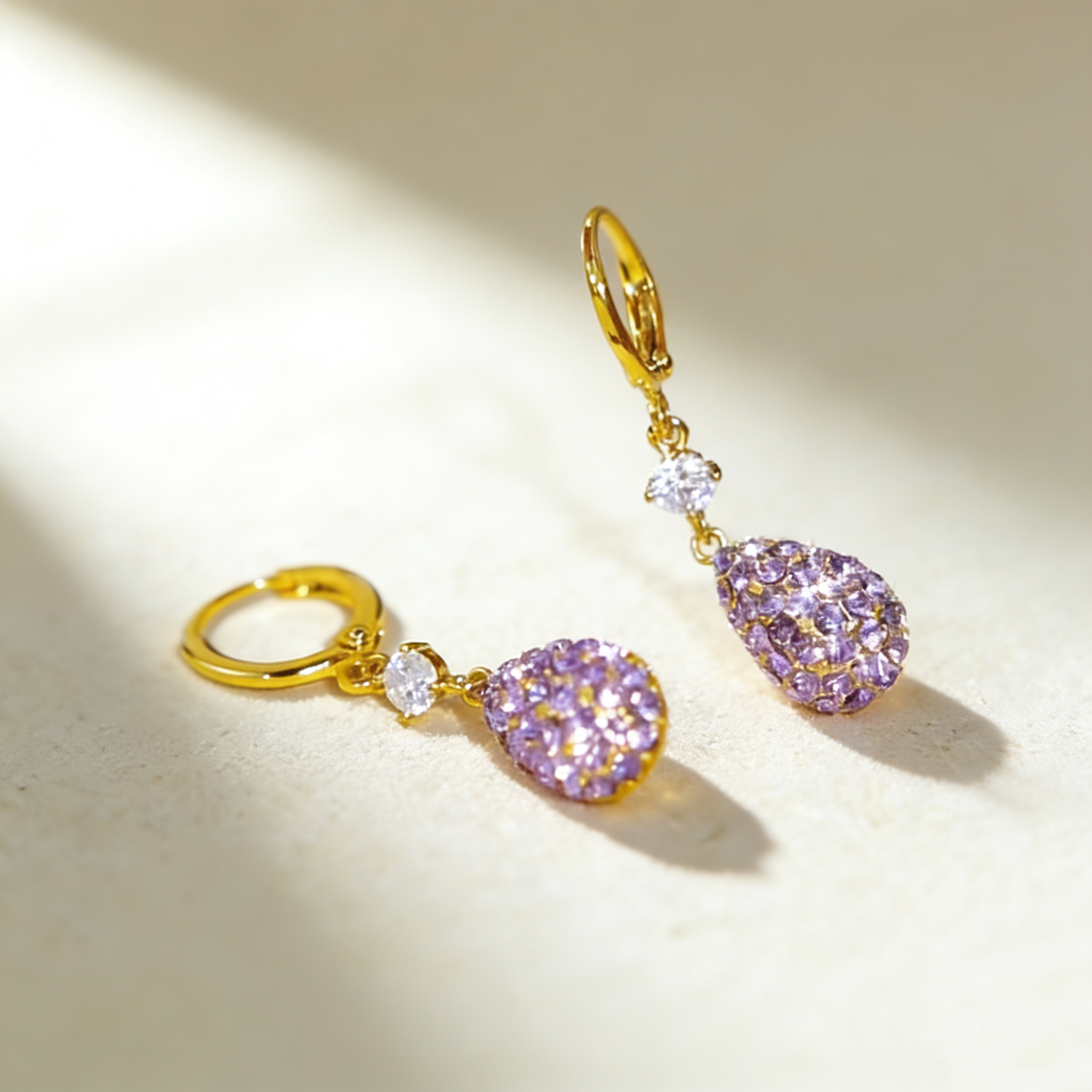 Amethyst Teardrop Earrings