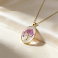 Resin Preserved Flower Pendant Necklace