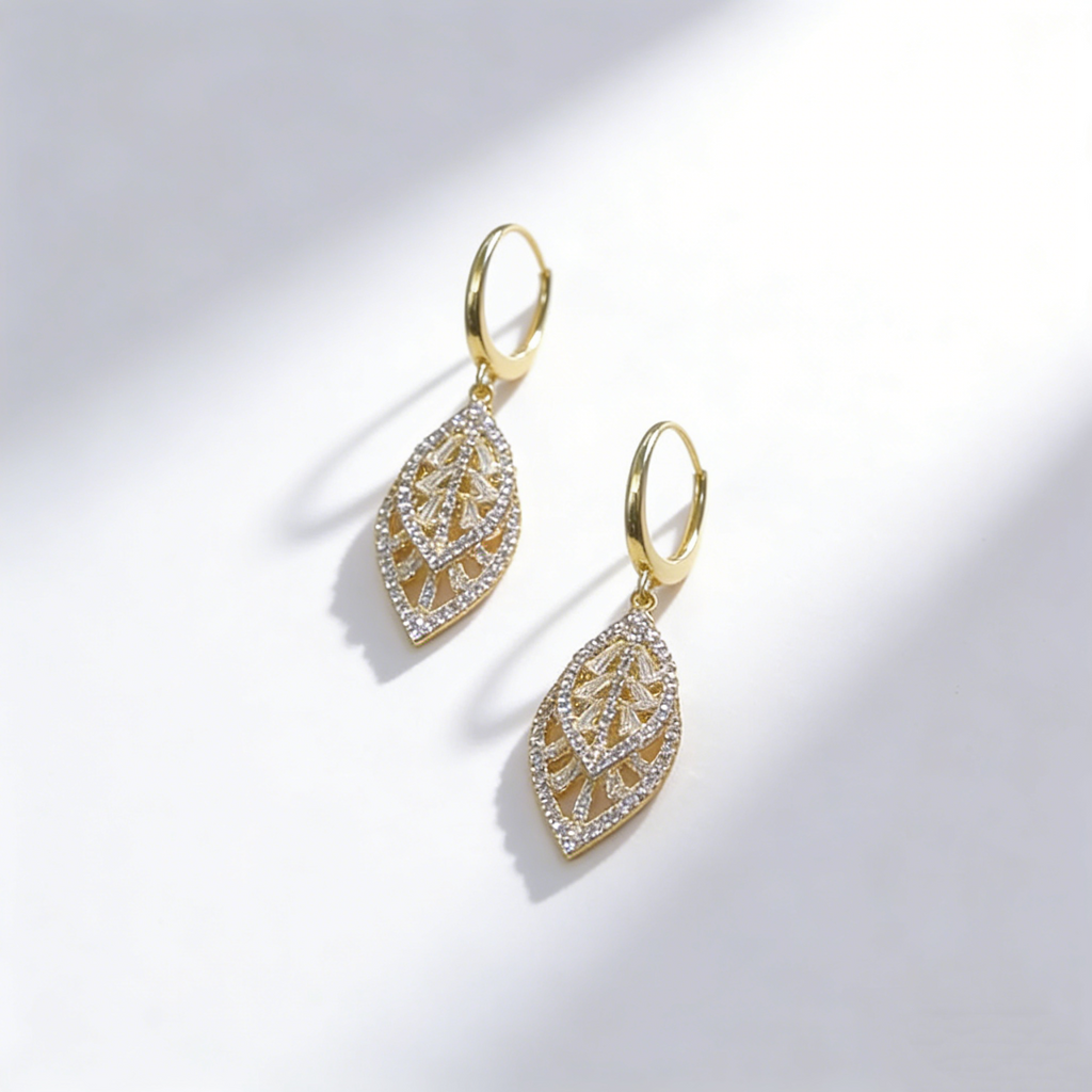 Elegant Double Leaf Drop Earrings