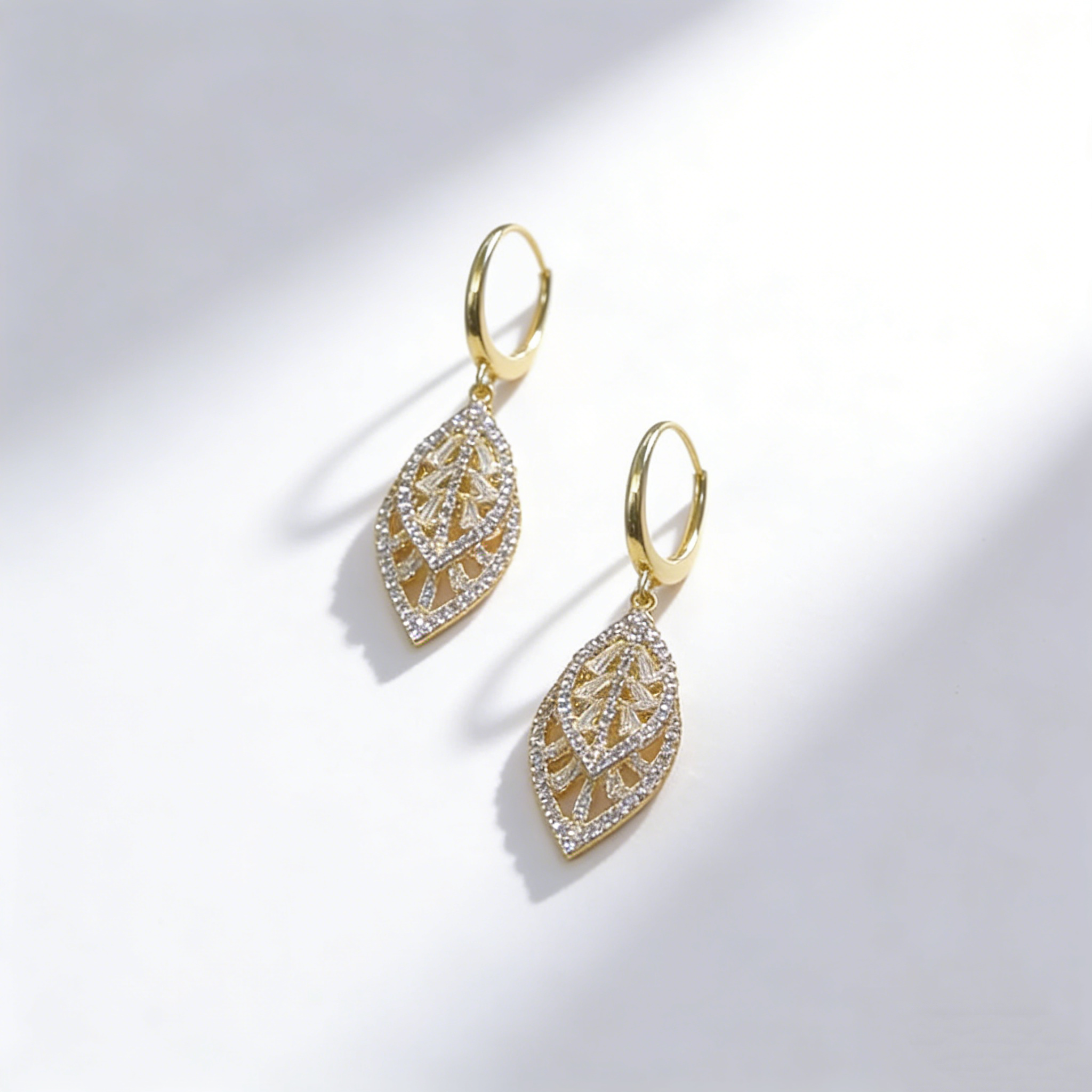 Elegant Double Leaf Drop Earrings