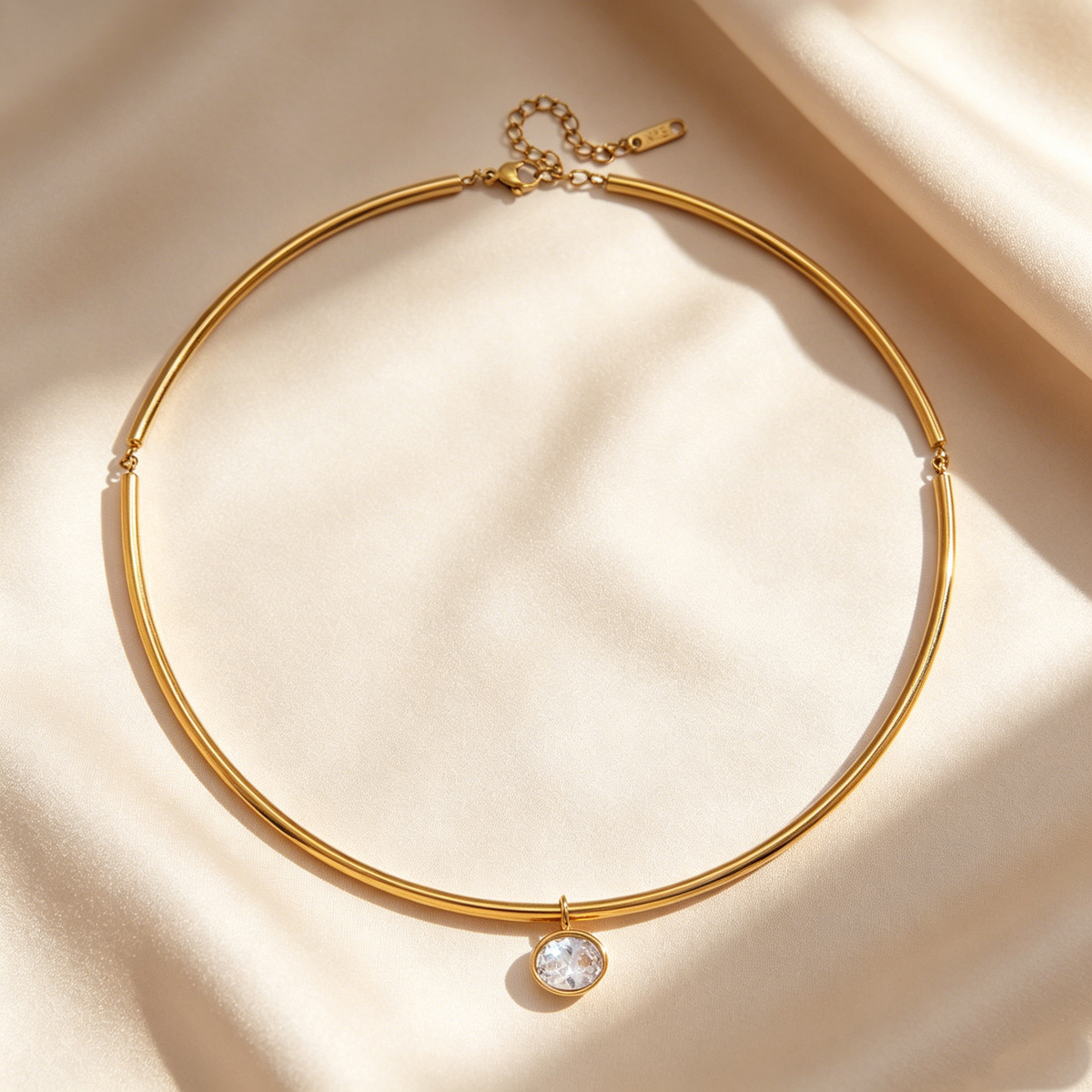 Full Moon Star Diamond Teardrop Necklace