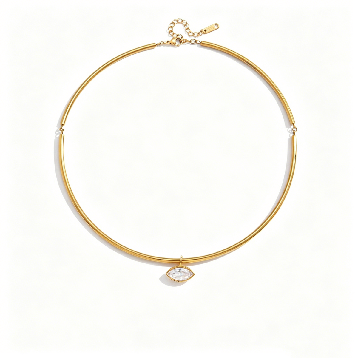 Full Moon Star Diamond Teardrop Necklace