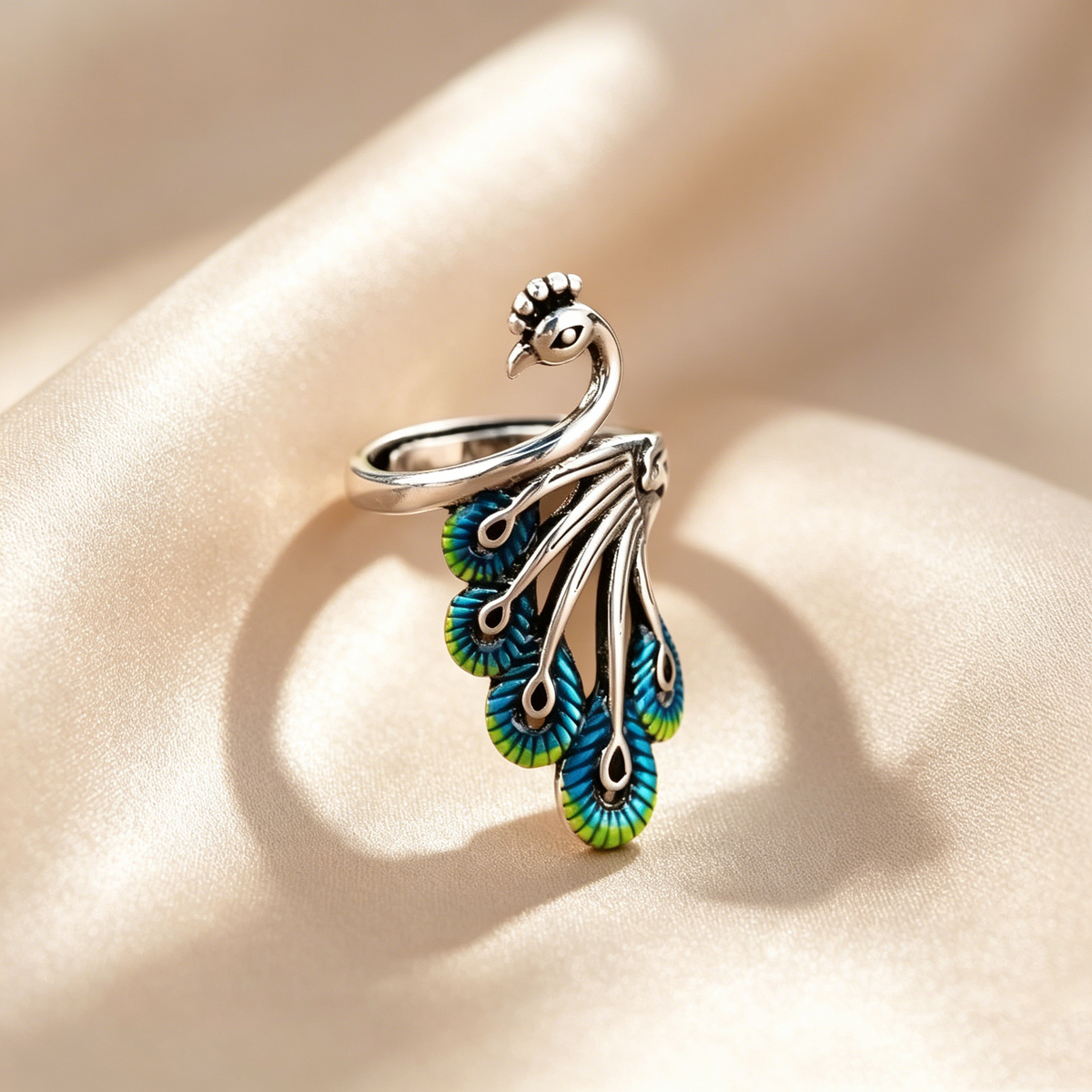 Eternal Peacock Enamel Ring
