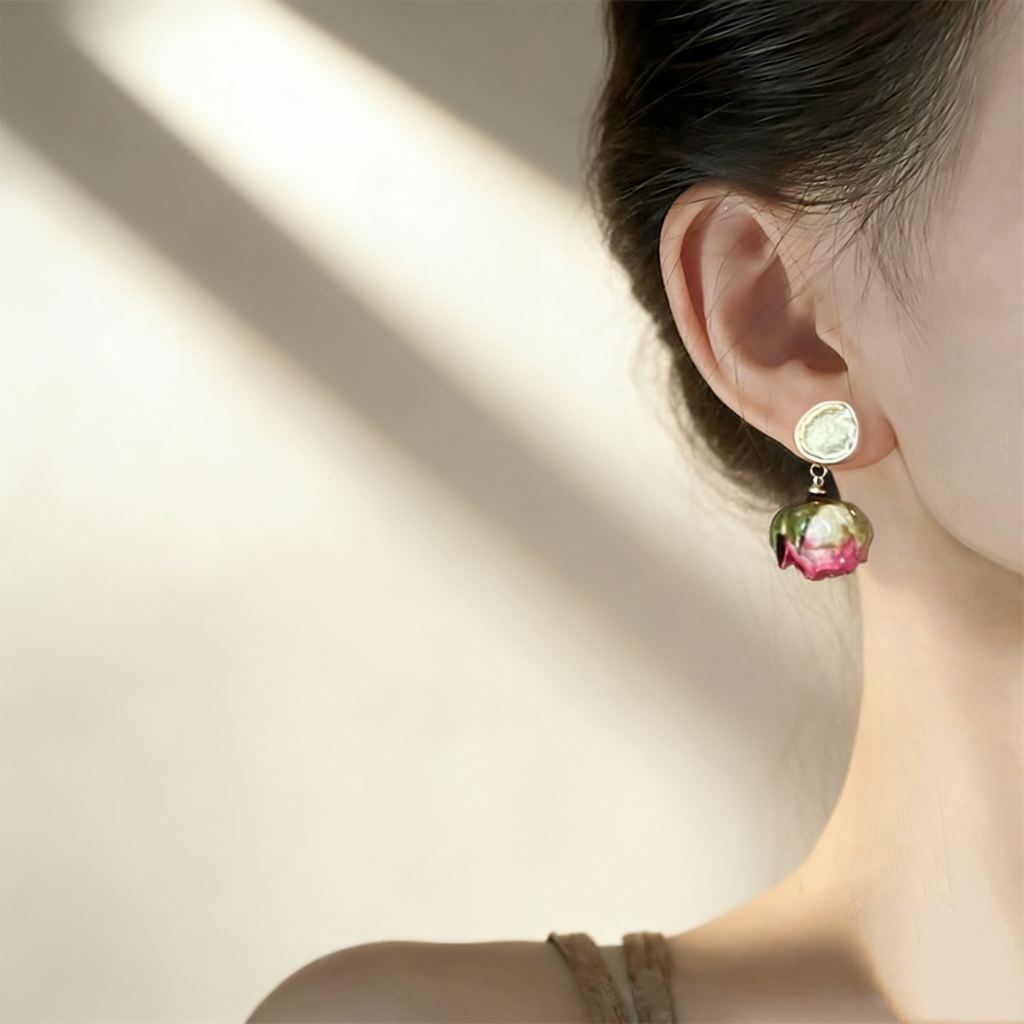 Handcrafted Eternal Rose Earrings