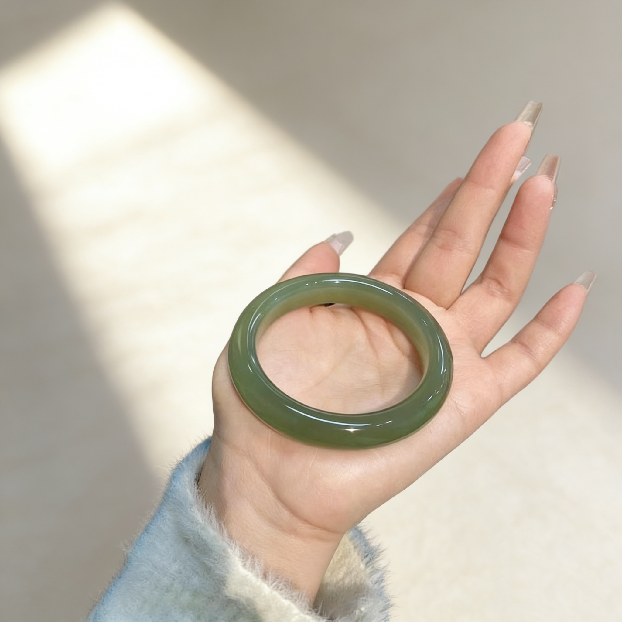 Lake-Green Jade Bangle