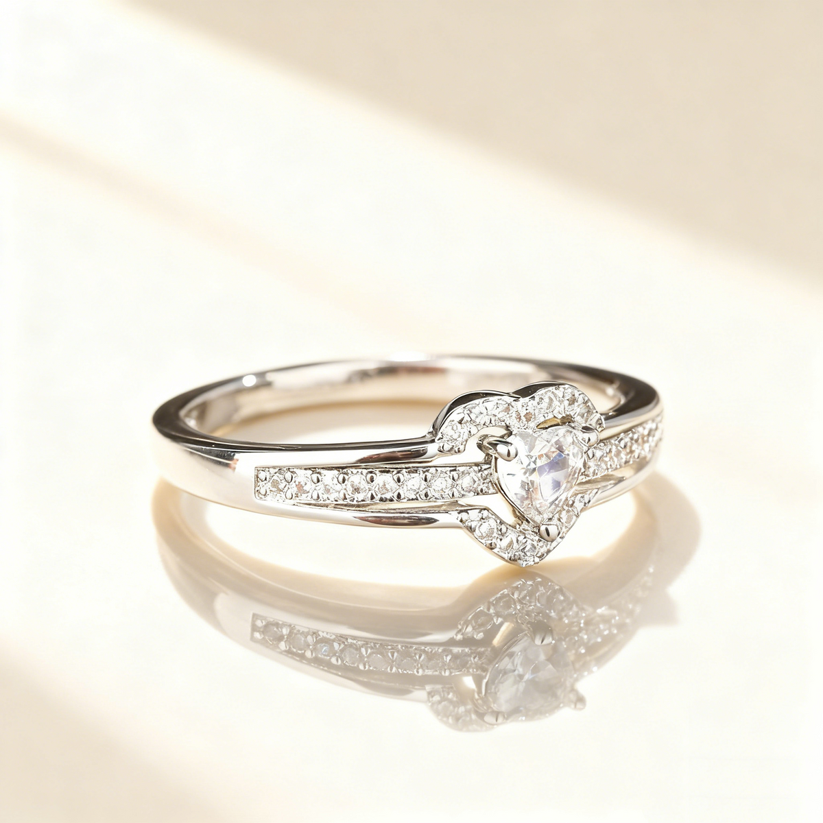 Heart-Cut Diamond Multi-Layer Ring