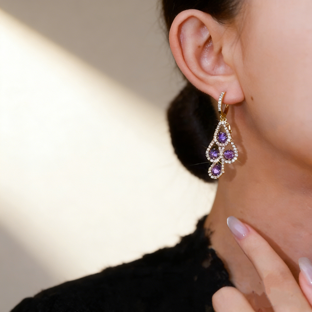 Amethyst Tassel Earrings