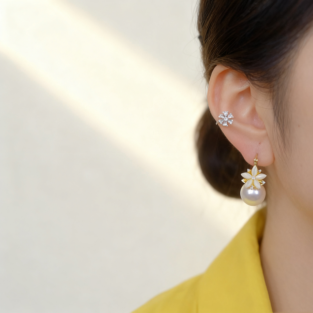 Floral Pearl Earrings