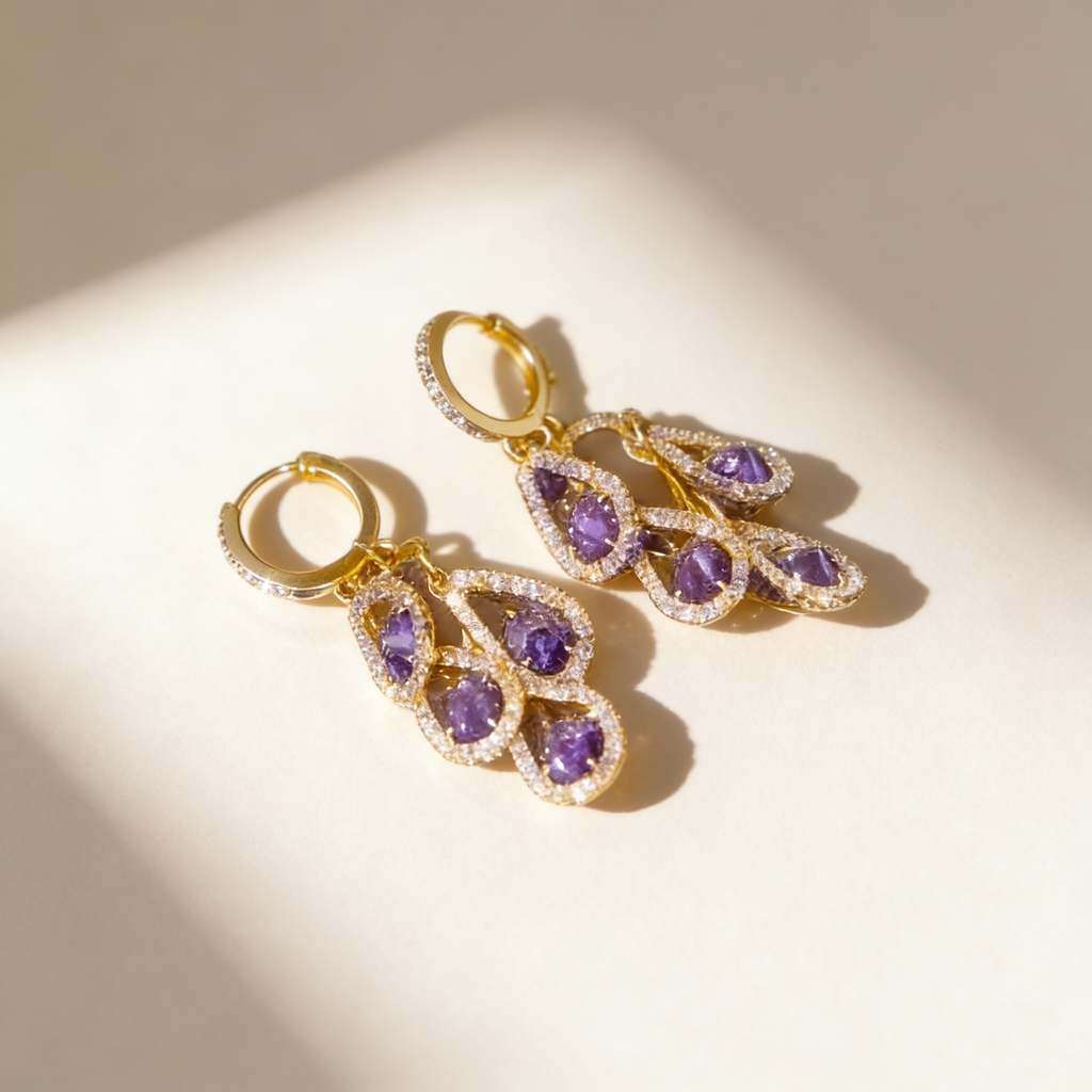 Amethyst Tassel Earrings