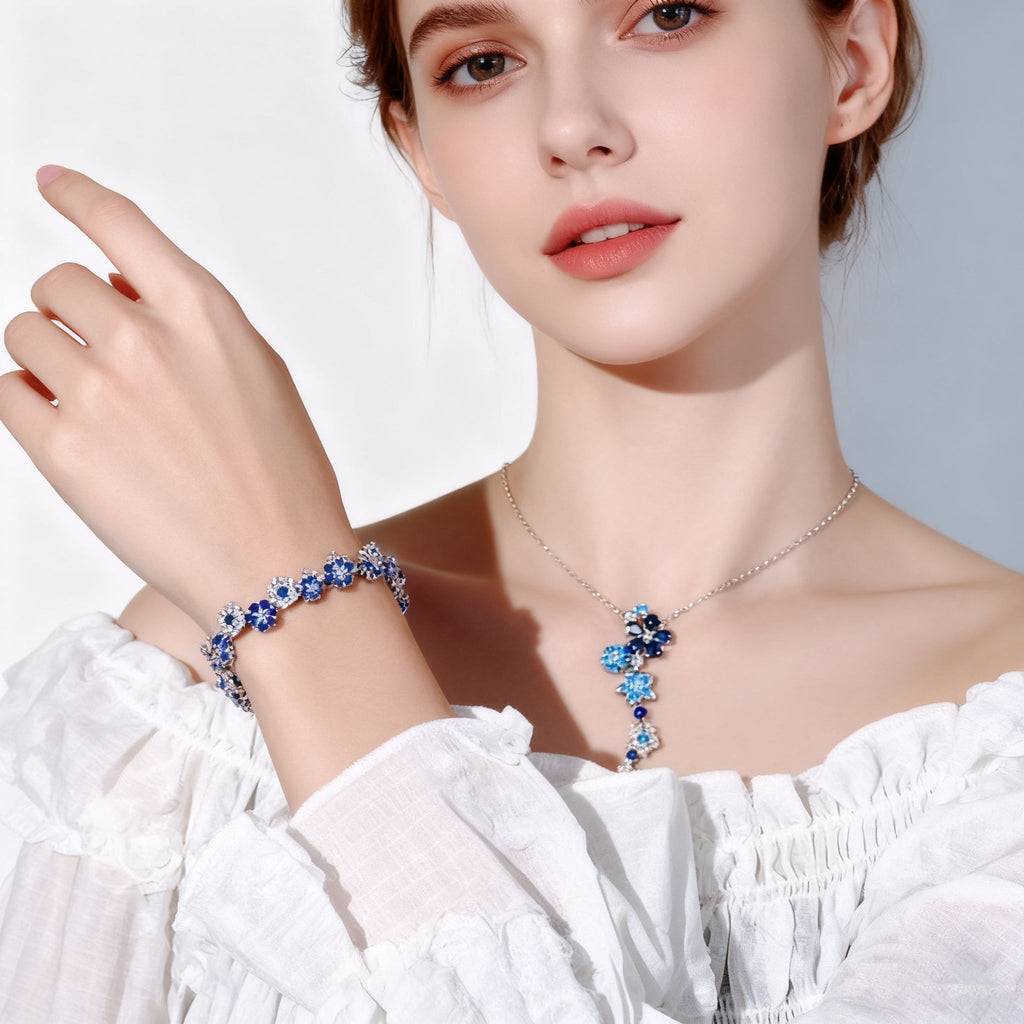 Camellia Crystal Necklace & Bracelet