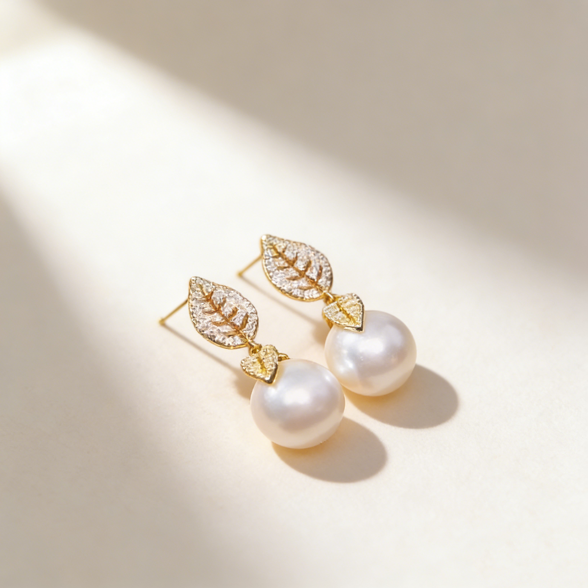 Leaf & Pearl Earrings