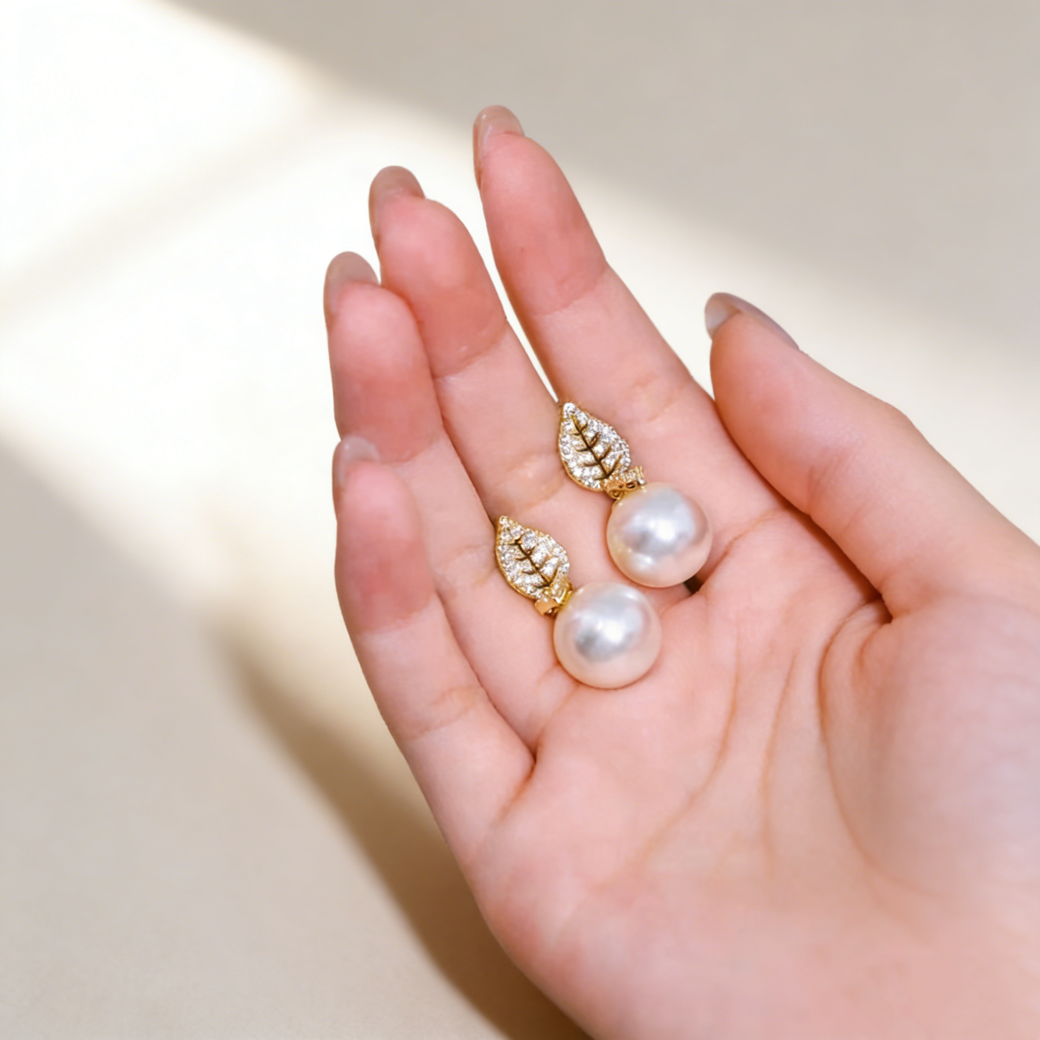 Leaf & Pearl Earrings