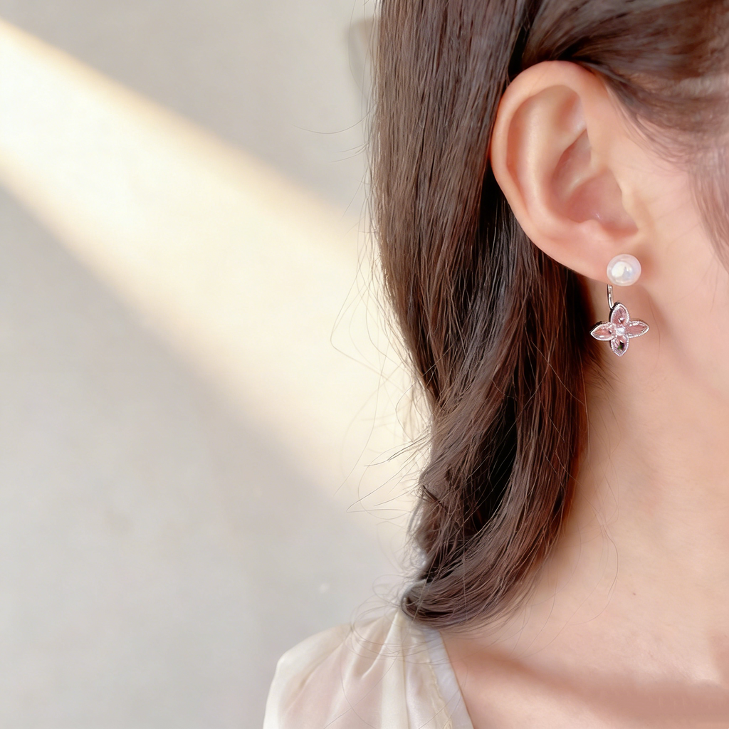Lucky Flower Pearl Earrings