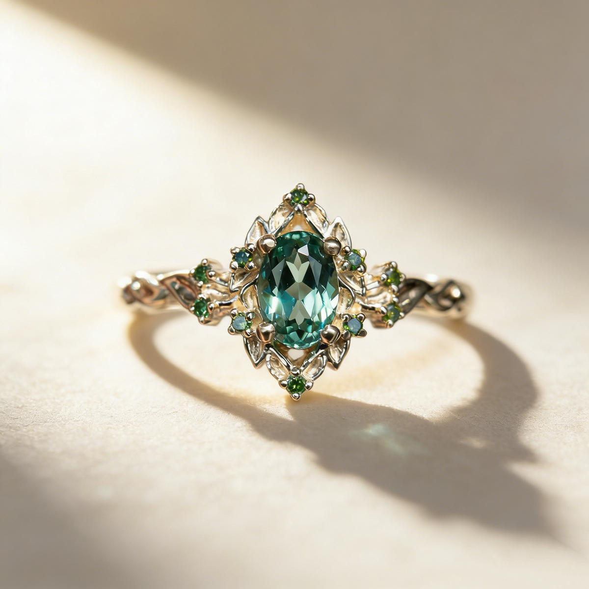 Natural Crystal Crown Ring