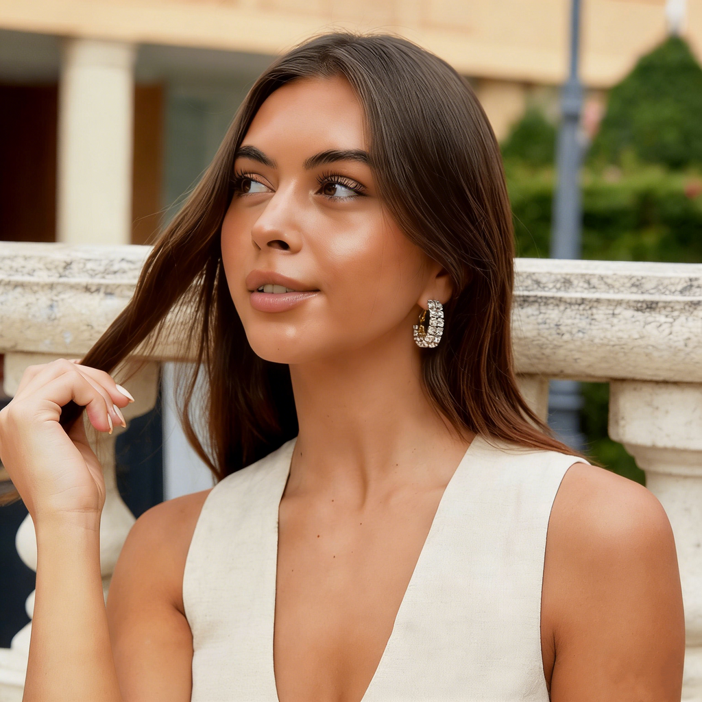 Elegant Stardust C-Hoop Earrings