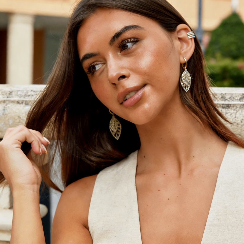 Elegant Double Leaf Drop Earrings