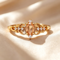 Oval Champagne Vintage Filigree Ring