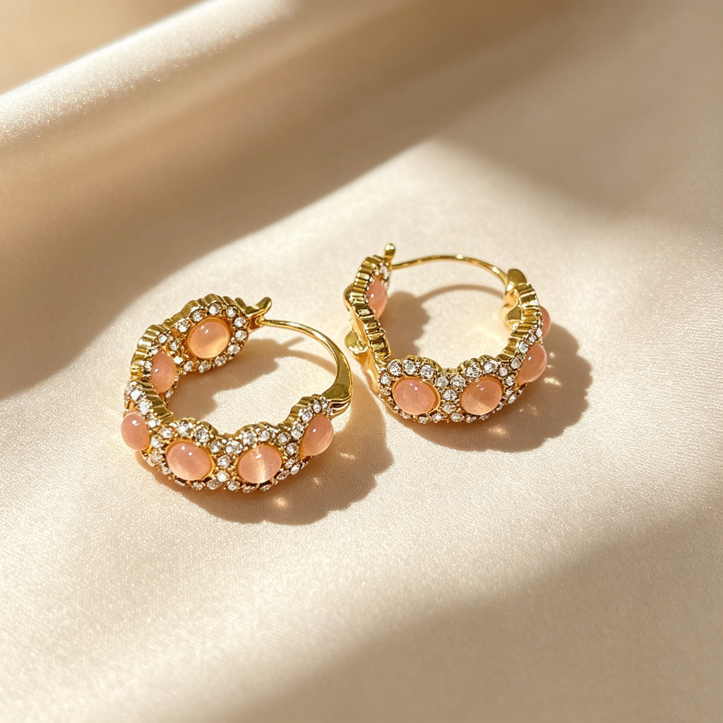 Half Hoop Cat’s Eye Earrings