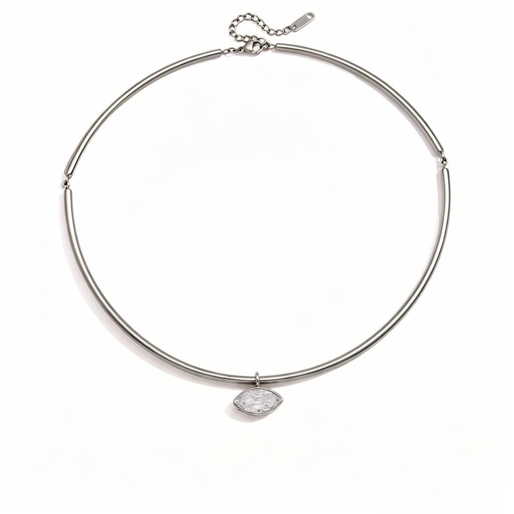Full Moon Star Diamond Teardrop Necklace
