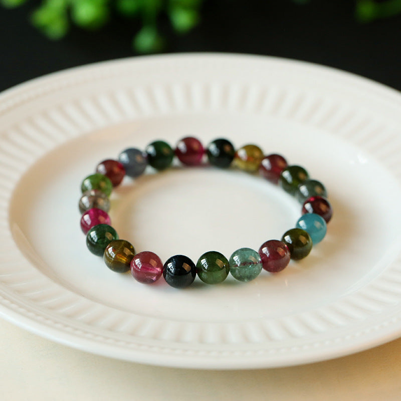 Single-loop Candy Color Natural Agate Bracelet