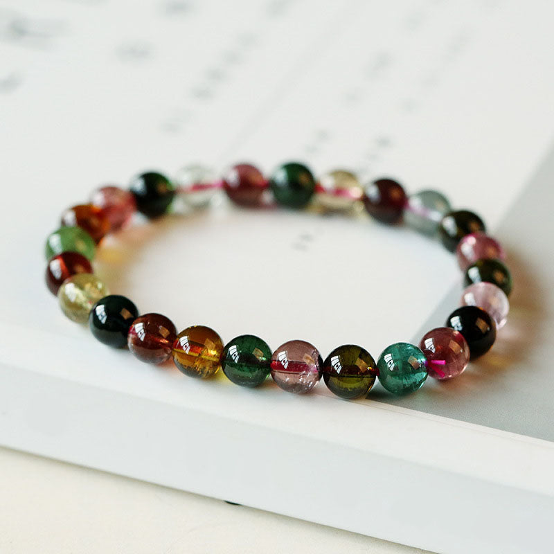 Single-loop Candy Color Natural Agate Bracelet