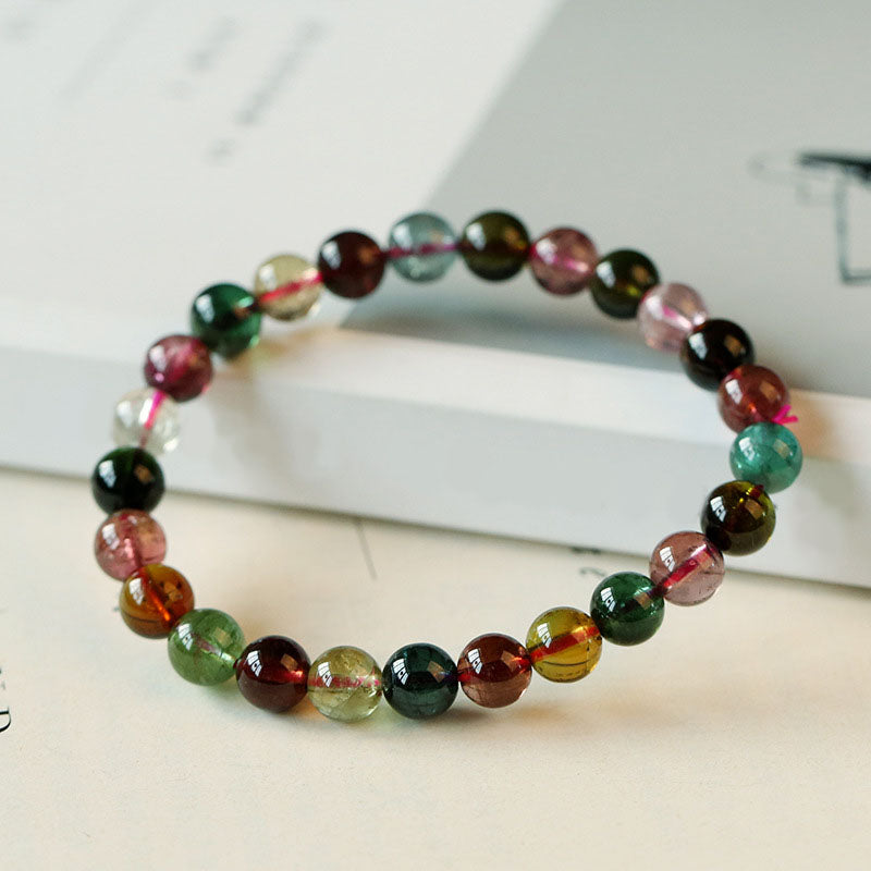 Single-loop Candy Color Natural Agate Bracelet