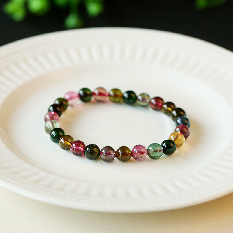 Single-loop Candy Color Natural Agate Bracelet