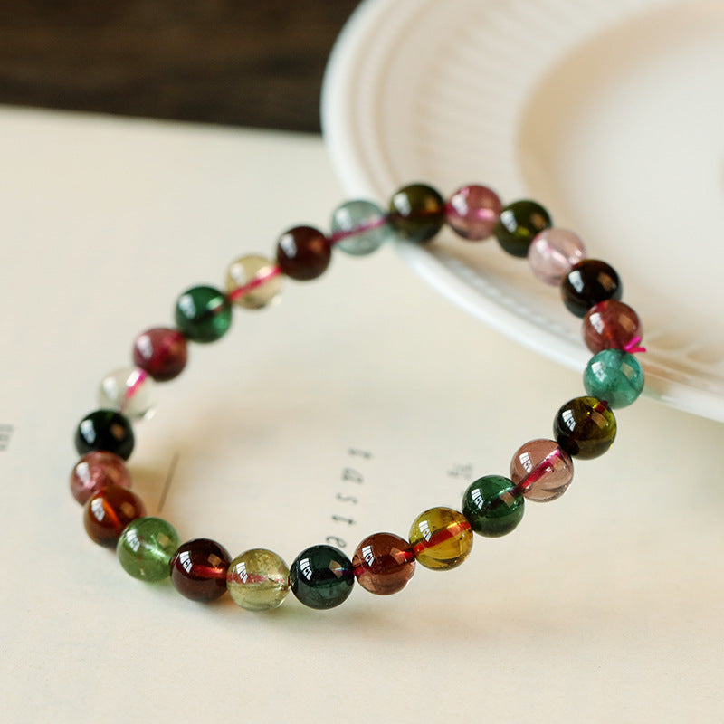 Single-loop Candy Color Natural Agate Bracelet