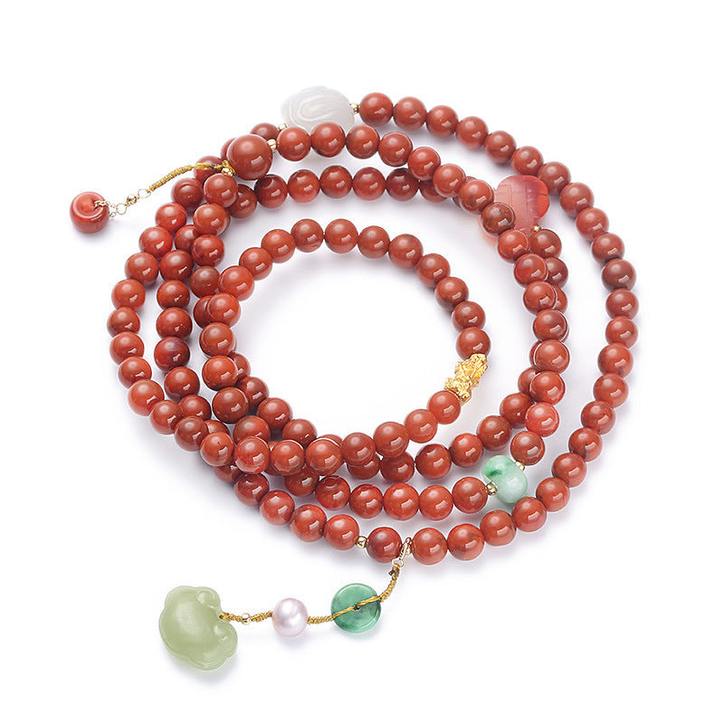 Lucky Lock Multi-circle Natural Agate Bracelet