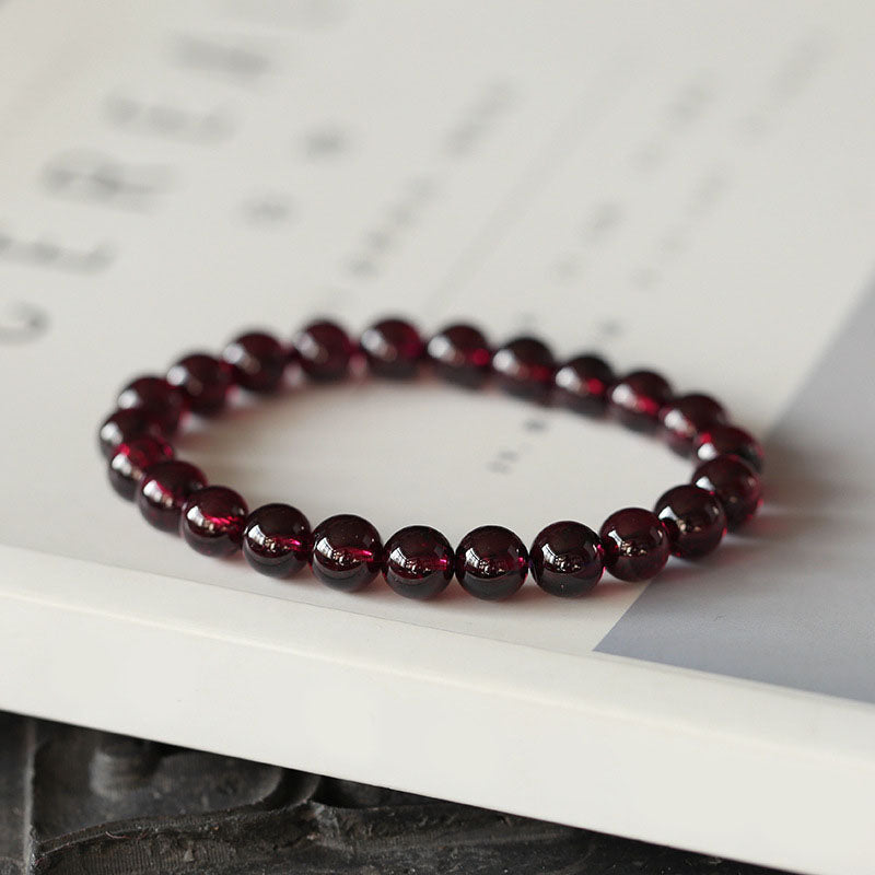 Single Loop Natural Garnet Bracelet