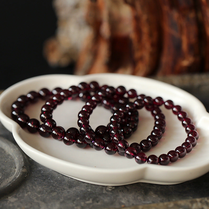 Single Loop Natural Garnet Bracelet