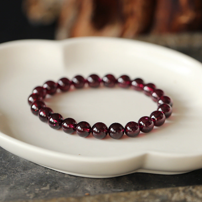 Single Loop Natural Garnet Bracelet
