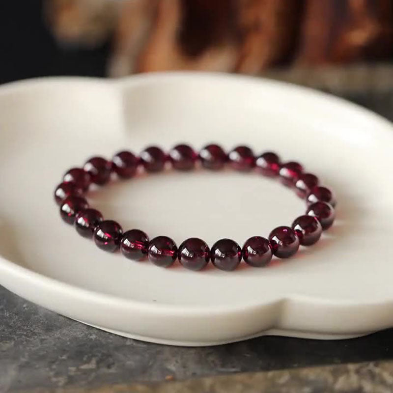 Single Loop Natural Garnet Bracelet