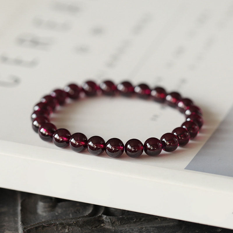 Single Loop Natural Garnet Bracelet