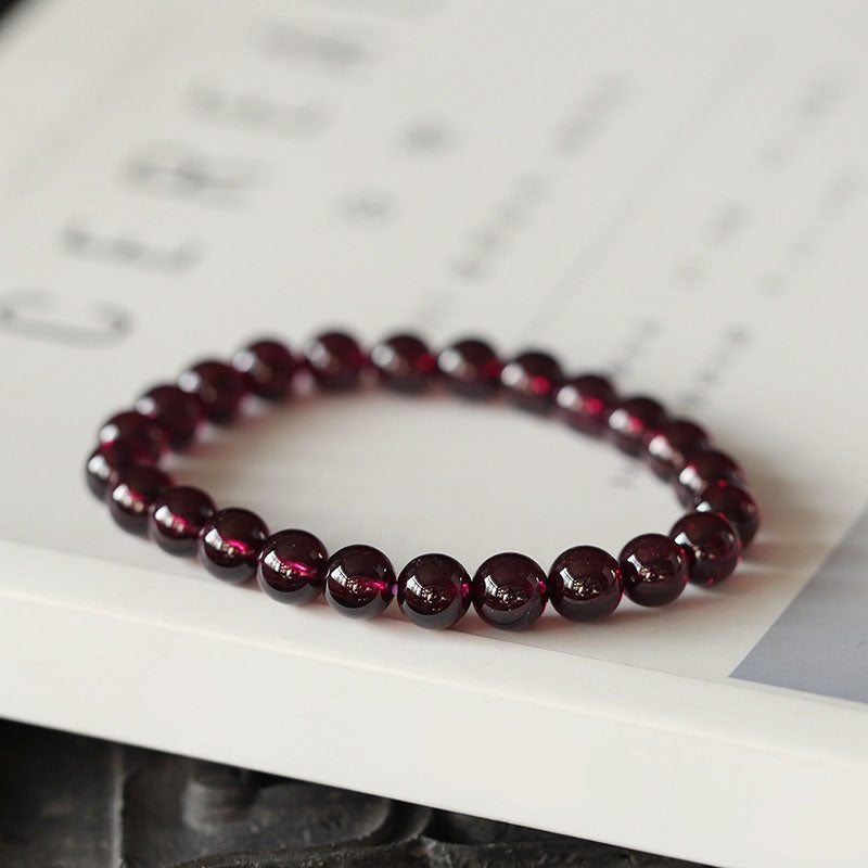 Single Loop Natural Garnet Bracelet
