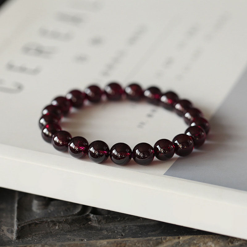 Single Loop Natural Garnet Bracelet