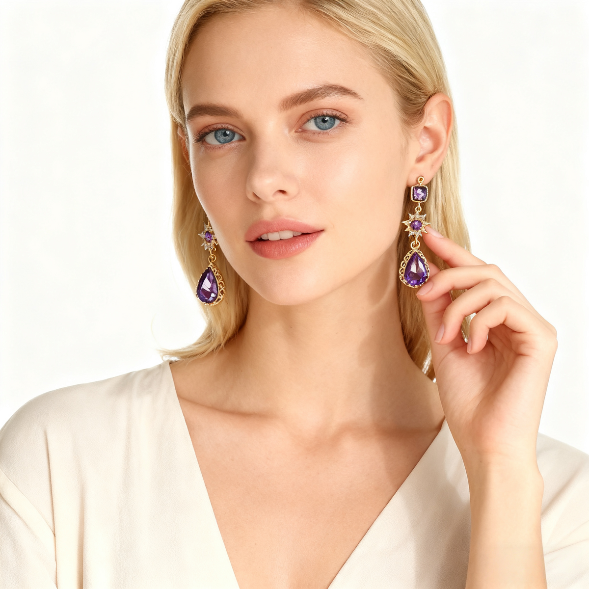 Vintage Amethyst Drop Earrings
