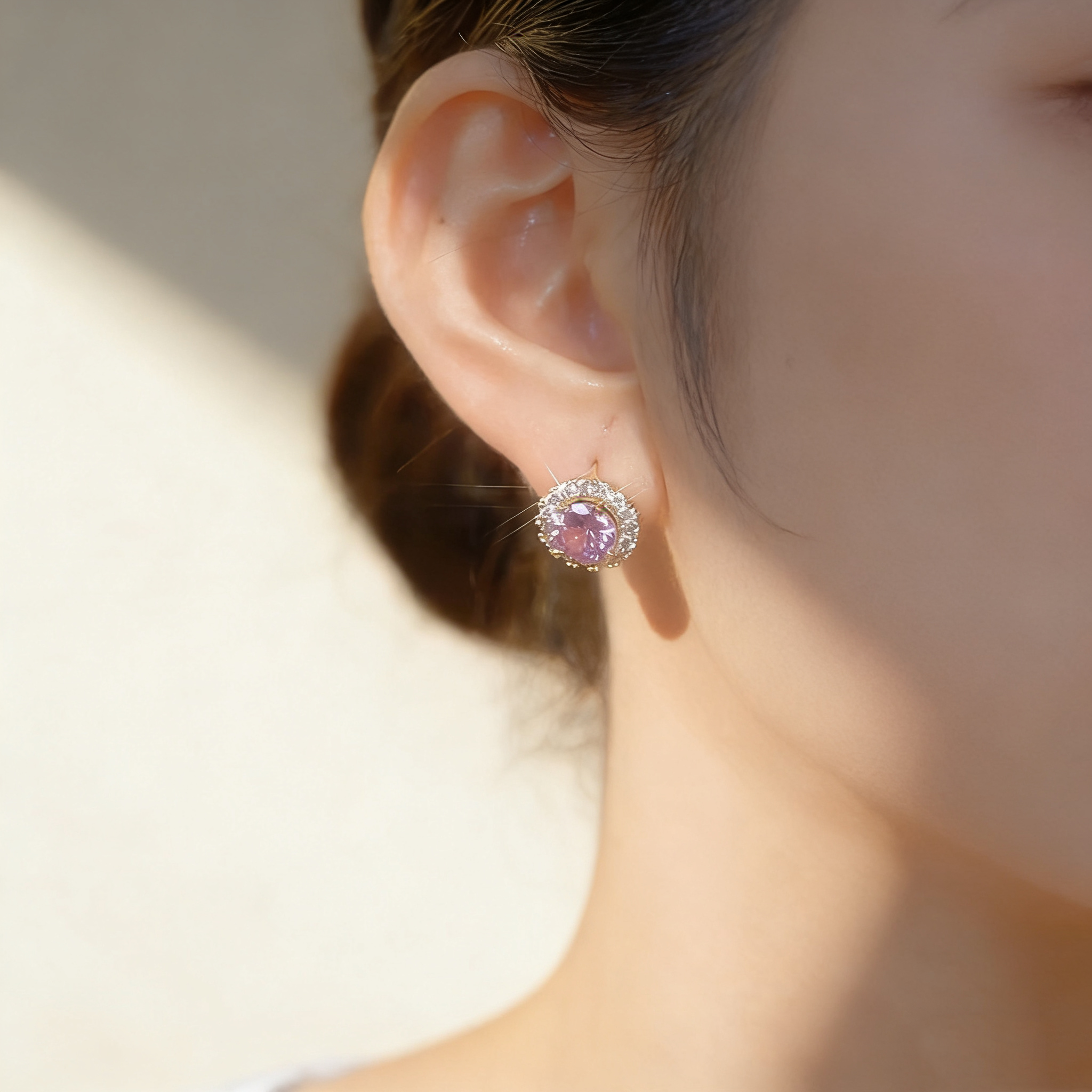 Amethyst & Diamond Earrings
