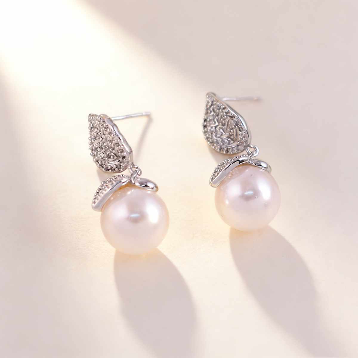 Leaf & Pearl Earrings