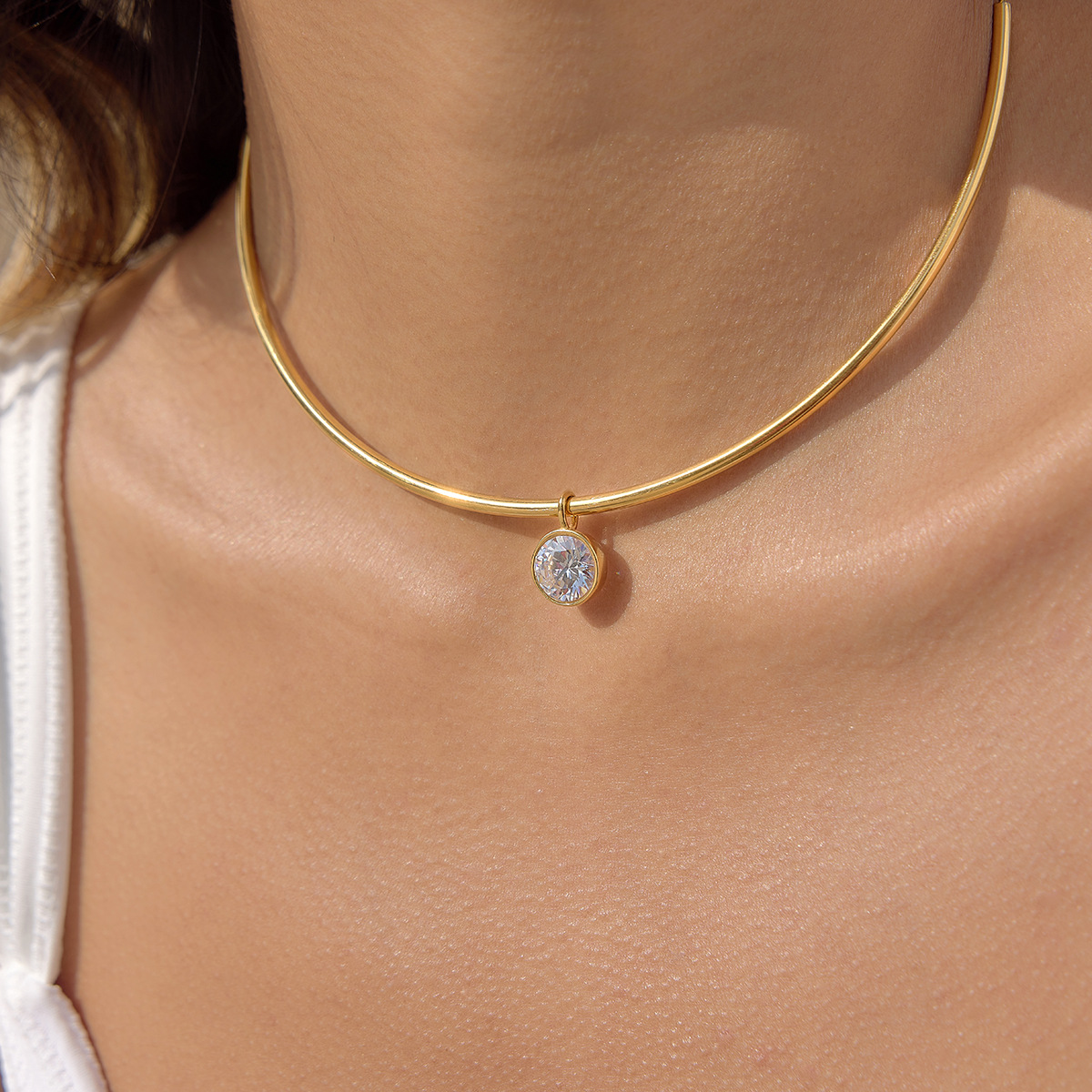 Full Moon Star Diamond Teardrop Necklace
