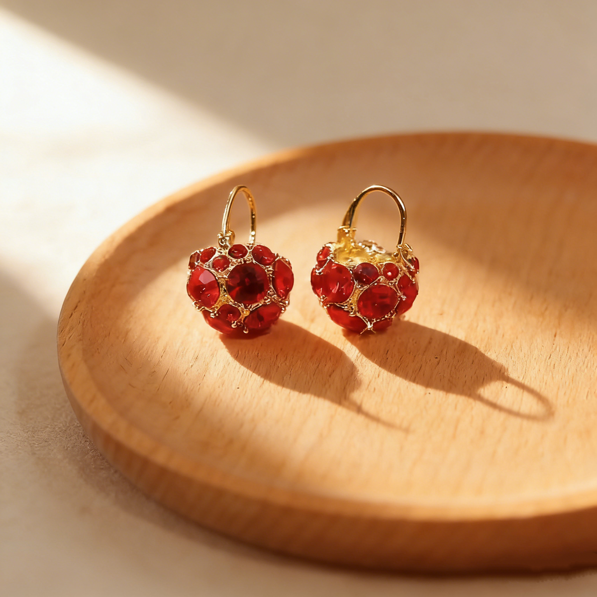 Ruby Basket Earrings