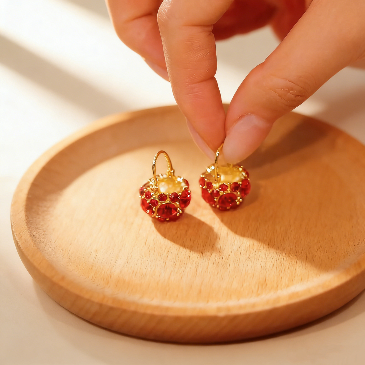 Ruby Basket Earrings