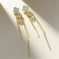 Four-Leaf Flower Tassel Earrings