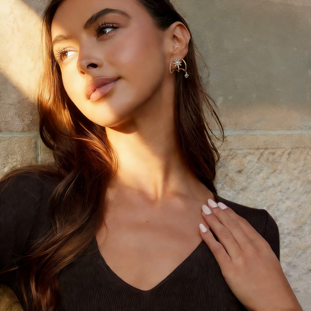 Eight-Pointed Star Ear Cuff