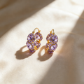 Natural Amethyst Flower Earrings
