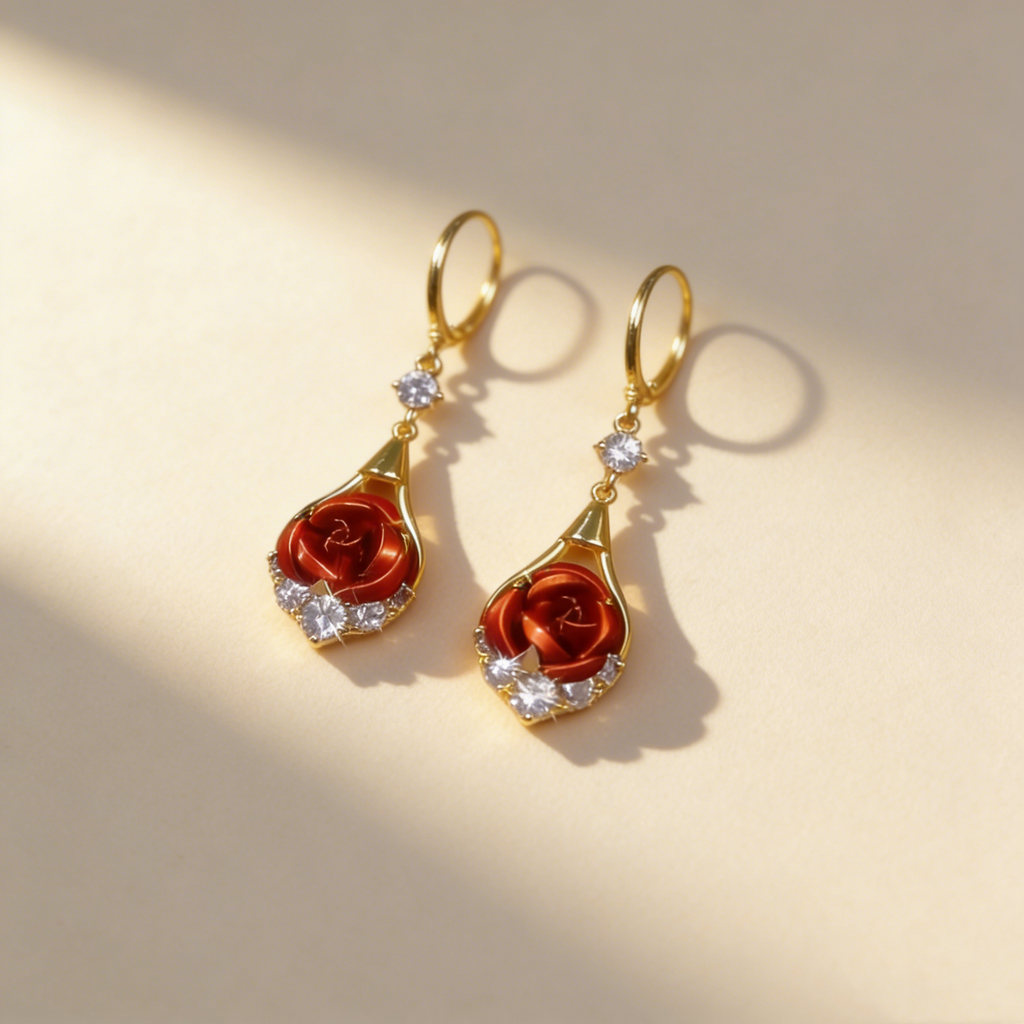 Elegant Velvet Flower Earrings